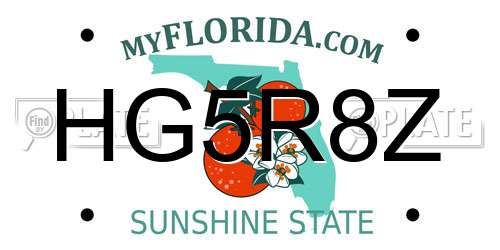 HG5R8Z Florida License Plate
