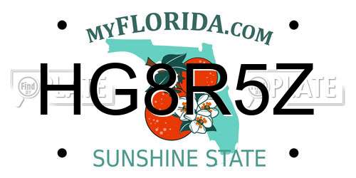 HG8R5Z Florida License Plate