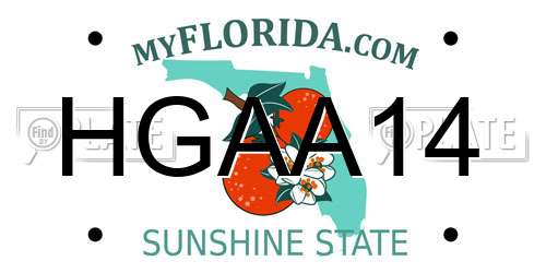 HGAA14 Florida License Plate