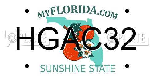 HGAC32 Florida License Plate