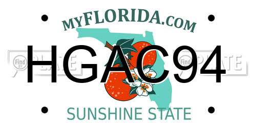 HGAC94 Florida License Plate