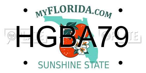 HGBA79 Florida License Plate