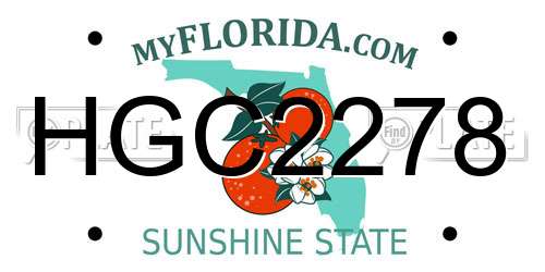 HGC2278 Florida License Plate