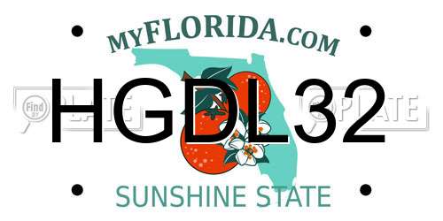 HGDL32 Florida License Plate
