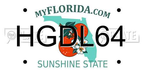 HGDL64 Florida License Plate