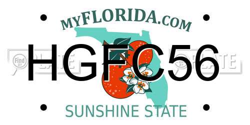 HGFC56 Florida License Plate