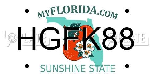 HGFK88 Florida License Plate