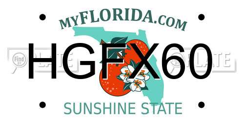 HGFX60 Florida License Plate