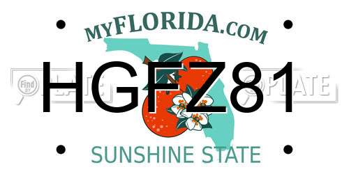HGFZ81 Florida License Plate