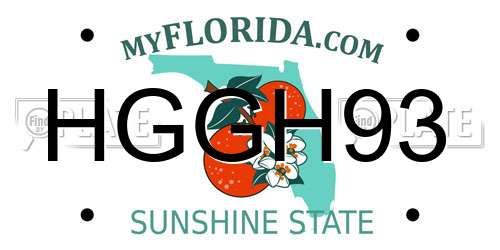 HGGH93 Florida License Plate