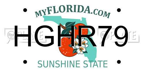 HGHR79 Florida License Plate