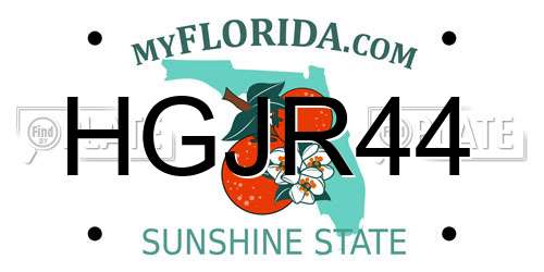 HGJR44 Florida License Plate