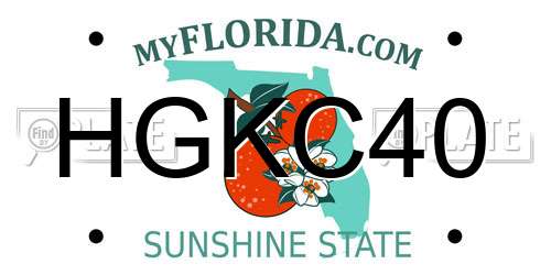 HGKC40 Florida License Plate