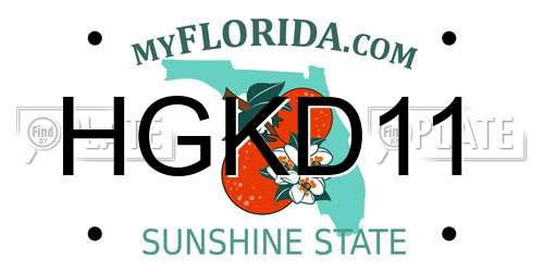 HGKD11 Florida License Plate