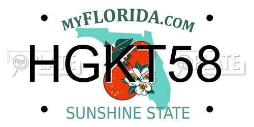 HGKT58 Florida License Plate