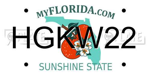 HGKW22 Florida License Plate