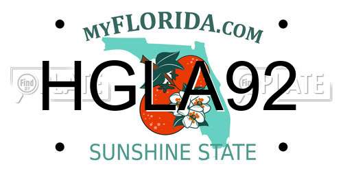 HGLA92 Florida License Plate
