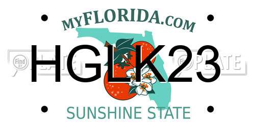 HGLK23 Florida License Plate