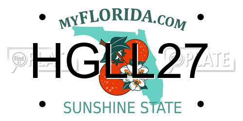 HGLL27 Florida License Plate