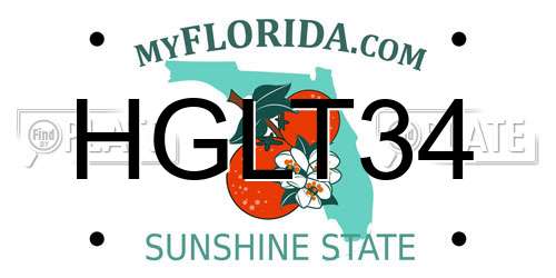 HGLT34 Florida License Plate