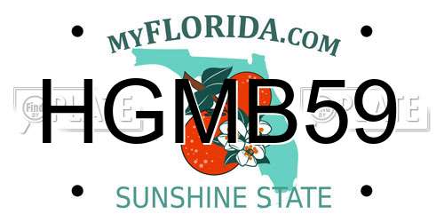 HGMB59 Florida License Plate