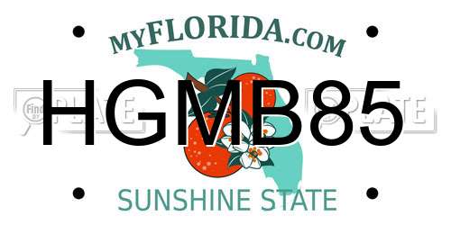HGMB85 Florida License Plate