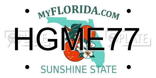 HGME77 Florida License Plate