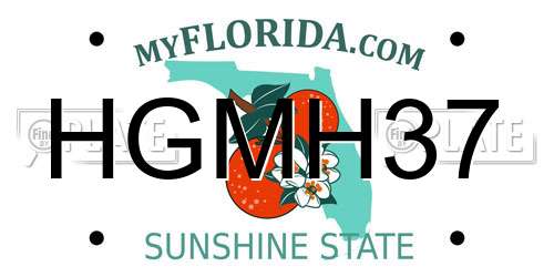 HGMH37 Florida License Plate