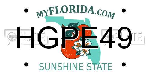 HGPE49 Florida License Plate