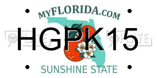 HGPK15 Florida License Plate