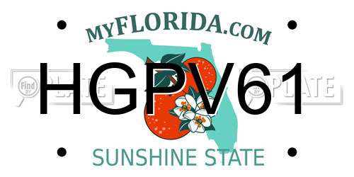HGPV61 Florida License Plate