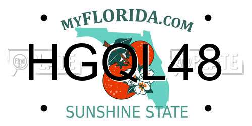 HGQL48 Florida License Plate