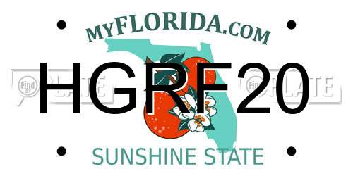 HGRF20 Florida License Plate