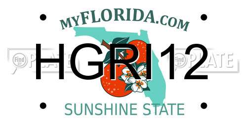 HGRI12 Florida License Plate