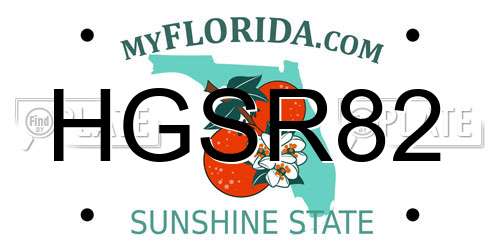 HGSR82 Florida License Plate