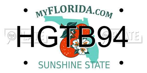 HGTB94 Florida License Plate