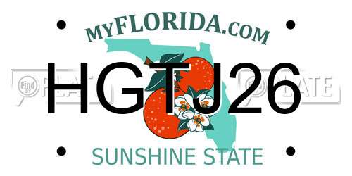 HGTJ26 Florida License Plate
