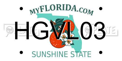 HGVL03 Florida License Plate