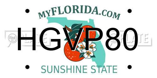 HGVP80 Florida License Plate