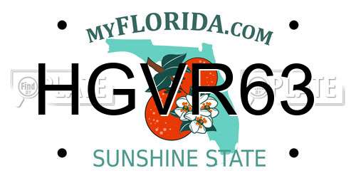 HGVR63 Florida License Plate