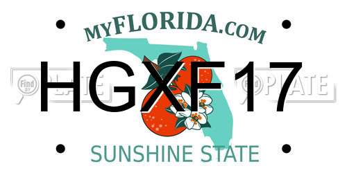 HGXF17 Florida License Plate