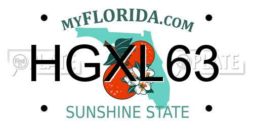 HGXL63 Florida License Plate