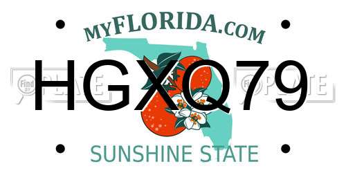 HGXQ79 Florida License Plate