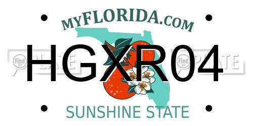 HGXR04 Florida License Plate