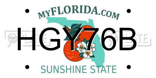 HGY76B Florida License Plate