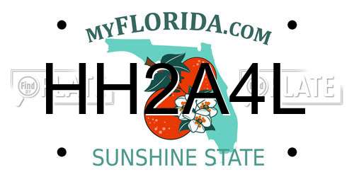 HH2A4L Florida License Plate