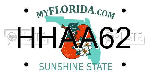 HHAA62 Florida License Plate
