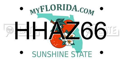 HHAZ66 Florida License Plate