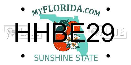 HHBE29 Florida License Plate