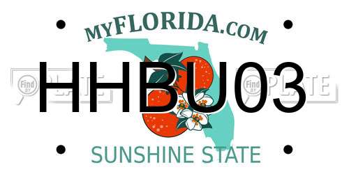 HHBU03 Florida License Plate